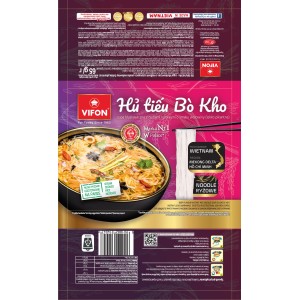 VIFON - Zupa błyskawiczna HU TIEU BO KHO z nudlami ryzowymi o smaku wołowiny lekko pikantna 65g